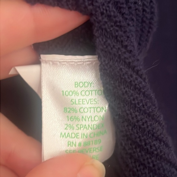 Lilly Pulitzer Girls Ramona Fringe Sweater in Navy Size XL (14-16) - Picture 8 of 9